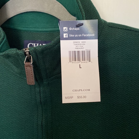Chaps Men’s Size Large Pinehurst Quarter Zip NWT 100% Cotton - Picture 2 of 6